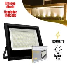 Refletor Projetor Led 1000W 6500K Branco Frio IP67 Slim1000 Bivolt Holofote Iluminação Led Campo