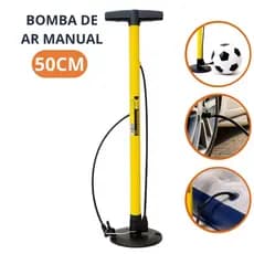 Bomba de Ar 50cm Manual Compacta Versátil Pneu Bola Portátil