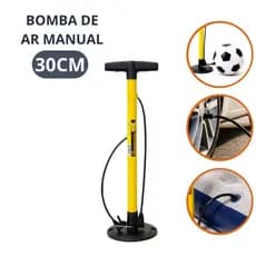 Bomba de Ar Manual 30cm Portátil Versátil Compacta Leve Carro Bicicleta Bola