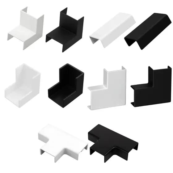 KIT Acabamento curva canaleta fios Cotovelo Instalacao Facil Organizacao Cabos 10 x 20mm pvc