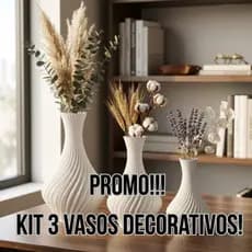 Kit Vasos Decorativos Espiral Design Decoração Casa Moderno Luxo Sala Rack Aparador