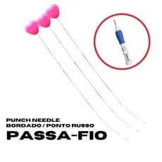 passa-fio para ponto russo Punch Needle Bordado resistente 23cm passador de linha