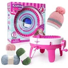 Kit Completo Maquina de Tricô 40 agulhas fazer Gorro Meias cachecol 3 novelos