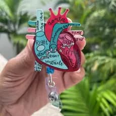 Porta-Crachá De Coração , Telemetria , Cardiologia , Enfermeira , Para Enfermeiras E Profissionais De Saúde mueadegbr