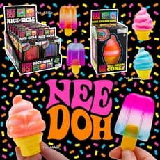NeeDoh Nice-Sicle Squishy Surpreendente Caixa Picolé Forma Squeeze Pitada Brinquedo Ultra-Macio Sensorial Interativo Par