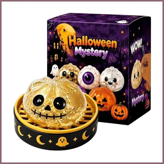 Halloween Squeeze Brinquedos Engraçado Bolinho Glitter Lento Subindo Espremendo Sensoriais Para Sala De Aula Prêmio muea