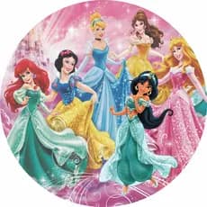Painel Redondo em Lona Festa Princesas