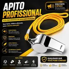KIT Apito De Metal Com Cordão Profissional 115 dB Árbitro Juiz Jogo Bolinha Educador Físico Piscina