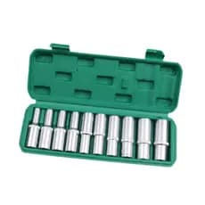 Jogo Soquete Encaixe 1/2 10/22mm 10 Peças Sextavado Longo 135909  MaxMulti