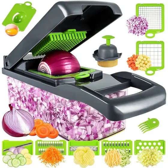 Profissional Multiuso Cozinha Slicer Aço Inox 16 em 1 Fatiador Cortador Ralador De Legumes Verduras Frutas Alimentos