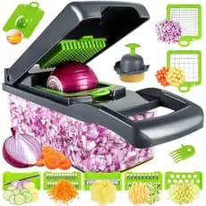 Profissional Multiuso Cozinha Slicer Aço Inox 16 em 1 Fatiador Cortador Ralador De Legumes Verduras Frutas Alimentos