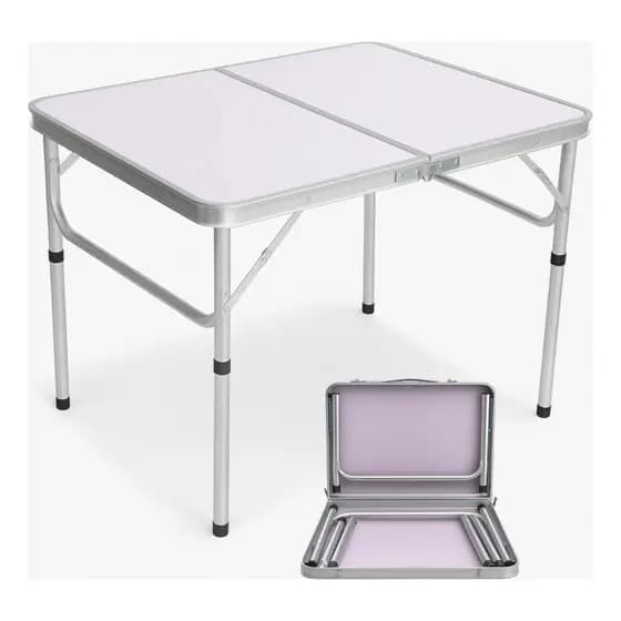 Mesa Dobrável de Alumínio com Tampo de MDF 1,20 x 60 CM ou 90 x 60 CM