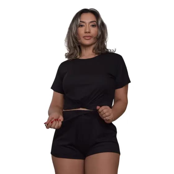 Short Feminino Sued Toque Aveludado Conforto e Estilo Básico