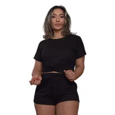 Short Feminino Sued Toque Aveludado Conforto e Estilo Básico