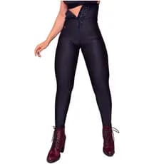 Calça Preta Lipo Feminina - Cós Alto que Aperta a Barriga