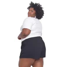 Camiseta Feminina Sued Plus Size Conforto e Estilo no Dia a Dia Blusinnha Preta e Branca