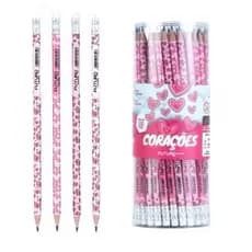 Kit Com10, 20 Lápis de Escrever HB Decorado com Borracha