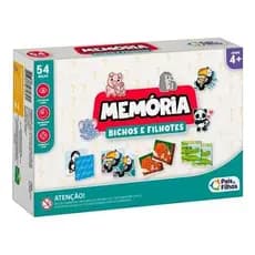 Jogo Da Memória Bichos e Animais Educativo  54 Peças - Pais e Filhos