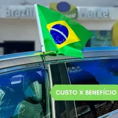 Kit Bandeira do Brasil para Vidro do Carro 30x40cm copa do Mundo Torcida Hexa Manifestação