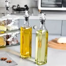 Kit Galheteiro Garrafa De Vidro Com Dispensador De Molho De Óleo 500ml