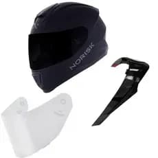Capacete Masculino Norisk Preto Moto Razor Spoiler + Viseira