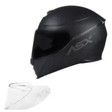 Capacete Masculino Feminino Asx Eagle Preto Fosco + Viseira