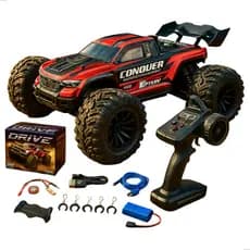Carrinho Controle Remoto 50km/h 4X4 Automodelo Rc Competição Conquer com 1 Bateria Jeep Trilha 1:16