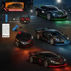 Carrinho de Controle Remoto Recarregável Esportivo Automodelo Competição Ferrari Lamborghini Bugati