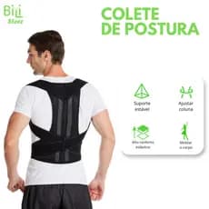 Colete Corretor Postural Coluna Cinta Reforçada Unissex para Coluna e Lombar com ajuste
