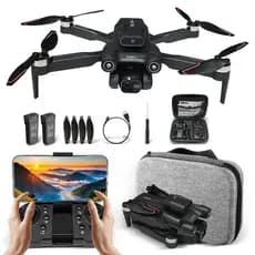 Mini drone Mini LSS1S Cámara dual + 2 baterías com dual câmera 6K preto 2.4GHz 2 baterías