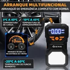 Arranque Multifuncional 600A + Power Bank 45W + Luz LED Emergência - Carregador Portátil