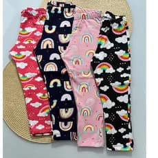 Kit 2 Calça Leg Infantil Menina Estampada de Cotton 1/2/3/4/6/8/10