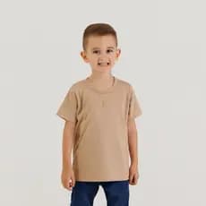 Camiseta Basica Infantil de Meia Malha Unissex Manga Curta Escolar