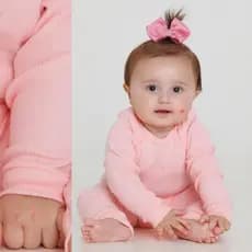 Conjunto de Bebê Infantil de Ribana Canelada pagão Recem nascido até 2 anos