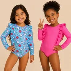 Kit 2 Maiô Infantil Menina Proteção Solar uv50+ Praia Piscina