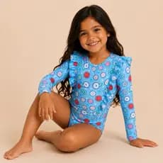 Maiô Infantil Menina Praia Piscina Natação Proteção Solar uv 50+