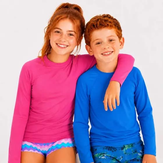 Kit 2 Camisetas Infantil Proteção UV 50 + Menino Menina
