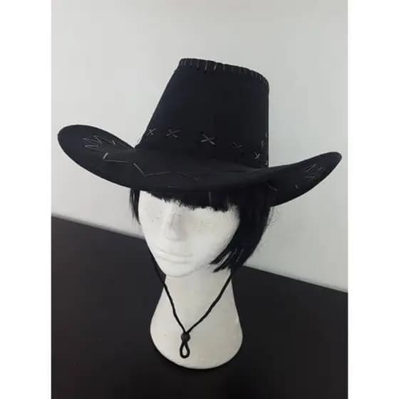 Chapéu De Cowboy Feminino / Masculino De Camurça Com Aba Larga