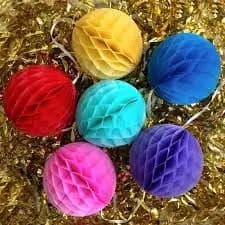 Enfeite de papel Balão Bola de papel Colmeia