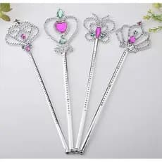 kit com 12 varinha princesa festa infantil em 2 tamanho ( 15 - 32cm )