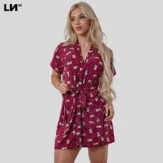 Robe de Liganete Estampado com Faixa Linha Noite SORTIDO Moda