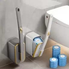 Kit Escova De Limpeza Para Uso Sanitario E Esponja com 12 refil