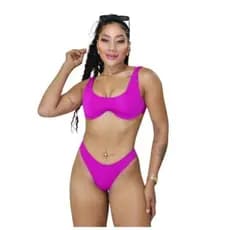 Biquínis feminino anarruga com bojo de amarrar nas costa moda primavera verão