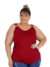 Kit 3 Blusinha plus size feminina regata fivela moda primavera verão