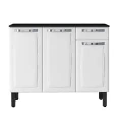 Balcão Itatiaia Branco Rose 105cm Aço com Tampo MDP – Cozinha Moderna e Funcional