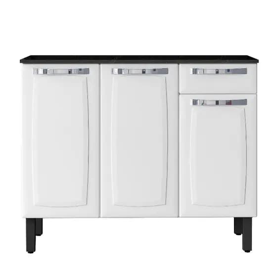 Balcão de Aço Itatiaia Cozinha 105cm Rose Branco com Gavetas – Linha Premium