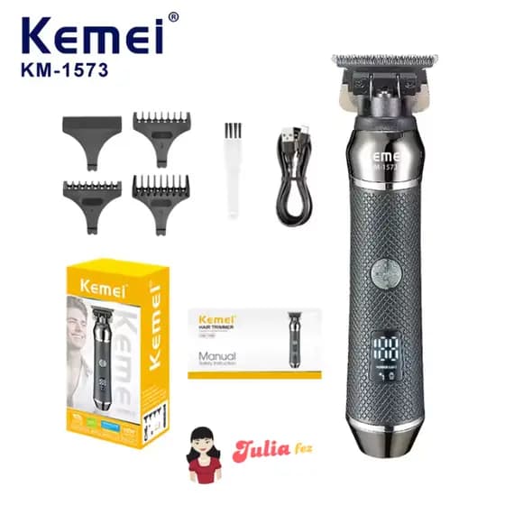 Maquina de Corte e Acabamento KM-1573 KEMEI Sem Fio (Wireless)