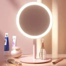 Espelho Para Maquiagem Touch Mesa Inteligente Com 3 Cores de Luz Led Portátil Dobrável Ajustável