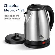 Chaleira Elétrica Inox 1,8L 110V com Desligamento Automático para Chá e Café CASA BONITA