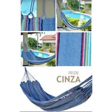 Rede de Dormir Solteiro Grande Cinza Listrado 100% algodão Confortável Promoção
